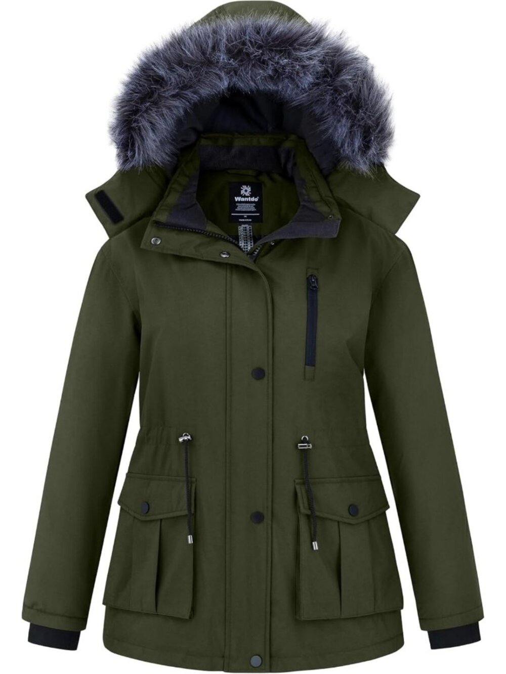 Plus Size Women's Waterproof Puffer Parka Jacket with Hood - Winter Coat